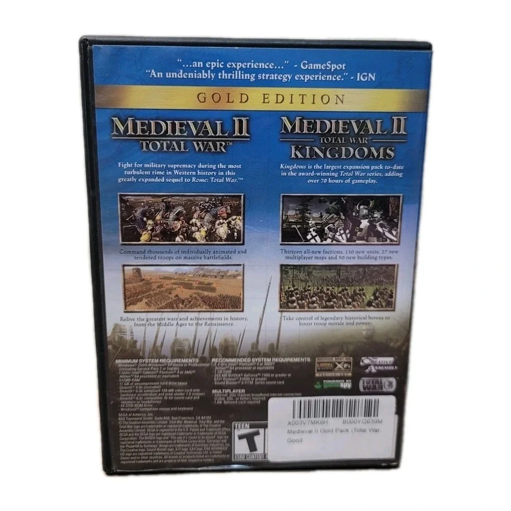 Medieval II: Total War & Total War Kingdoms Gold Edition PC DVD-ROM 2 Discs
